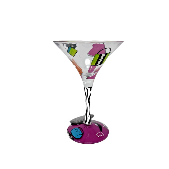 Lolita Cosmopolitan Martini Glass Hand Painted Brightly Colored 7" Tall Love NWT - Picture 1 of 14